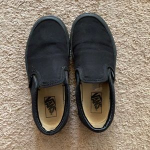 Vans all black slip ons. Kids Size 13.5